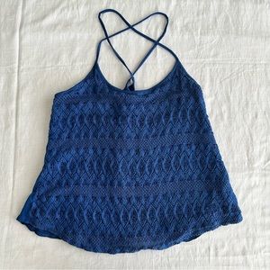 Hollister Blue Cross Strap Tank Top